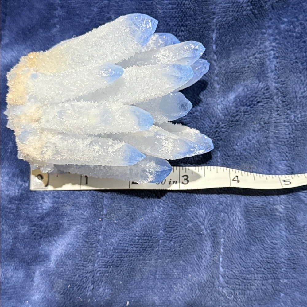 Clear Blue-Tipped Quartz Cluster - Picture 8 of 9